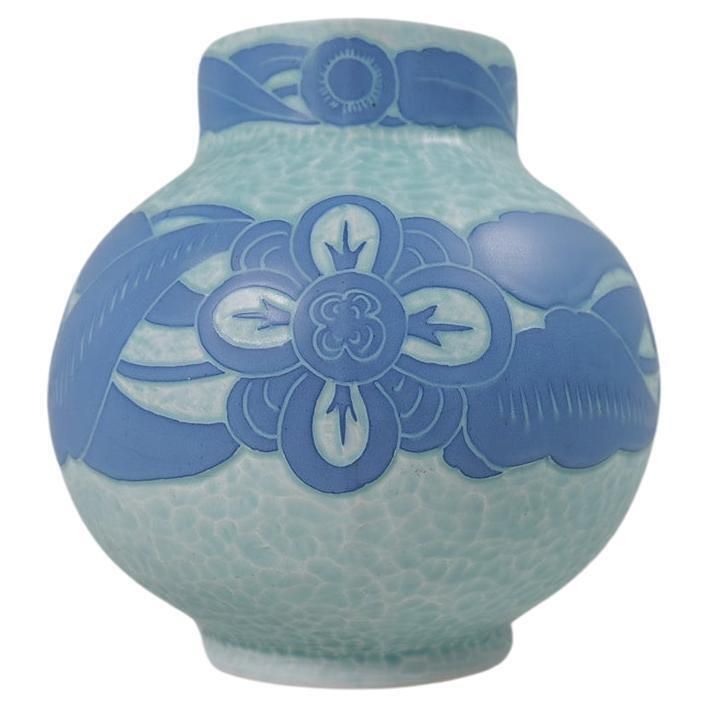 Art Deco Vase Gustavsberg Sgraffito Josef Ekberg, Sweden, 1922