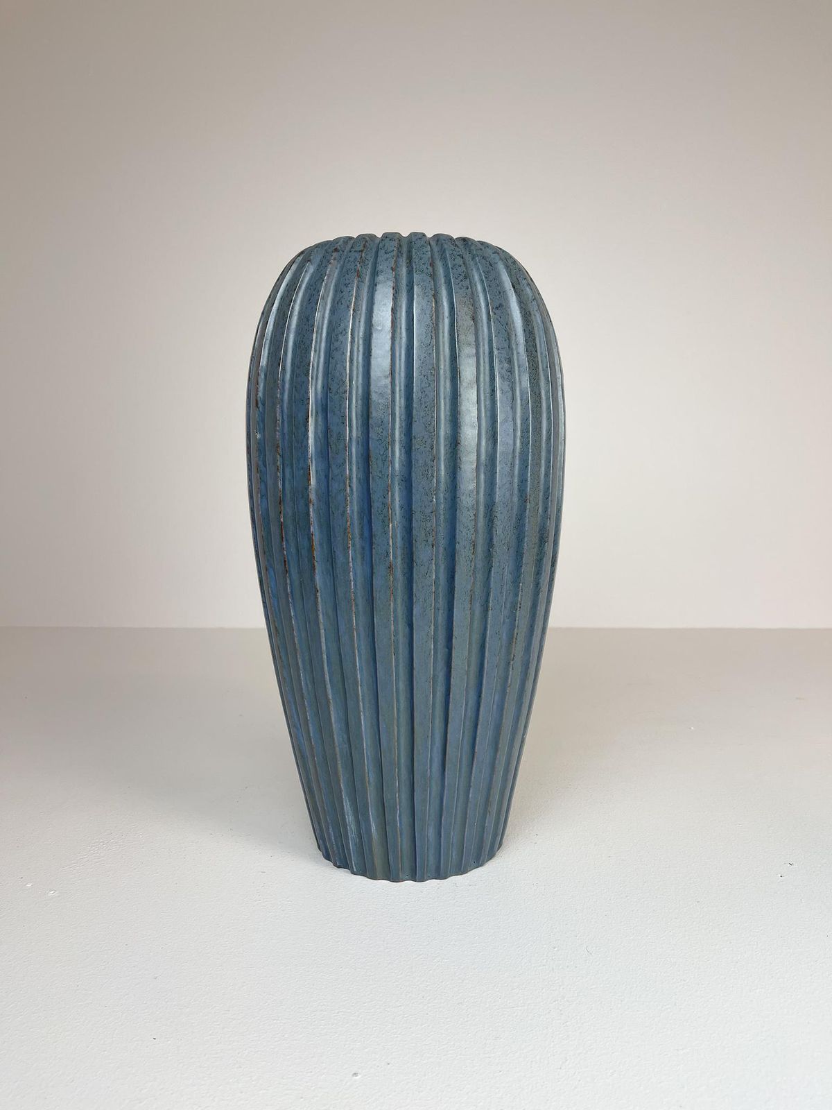 Midcentury Blue Floor Vase By Vicke Lindstrand, 1950s, Sweden photo furniture