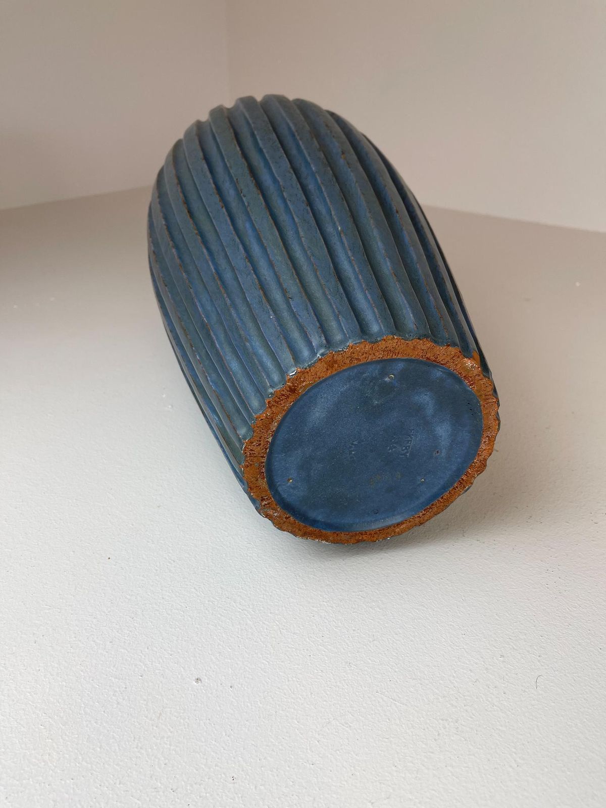 photo furniture Midcentury Blue Floor Vase By Vicke Lindstrand, 1950s, Sweden