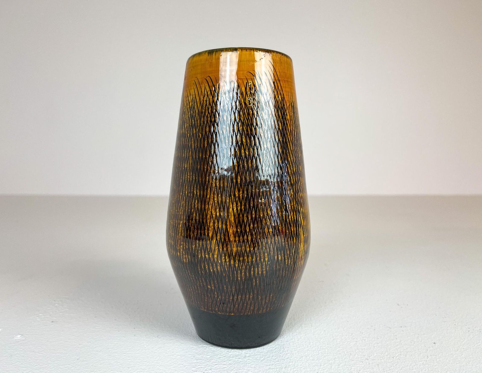 Home Decor Mid Century Modern Set Of 4 Ceramic Vases Upsala Ekeby "Fiamma" Sweden, 1960s photo