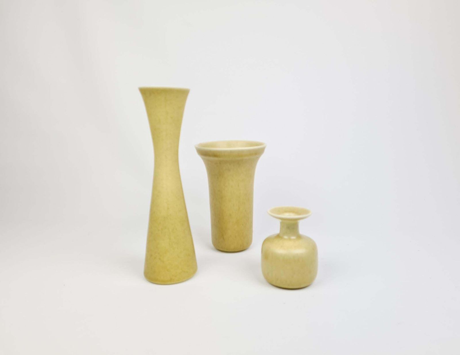 Midcentury Modern Set Of 3 Ceramic Vases Rörstrand Gunnar Nylund, Sweden photo for sale