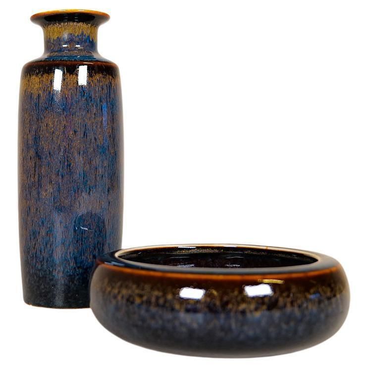 Midcentury Modern Bowl And Vase Rörstrand Carl Harry Stålhane, Sweden, 1950s