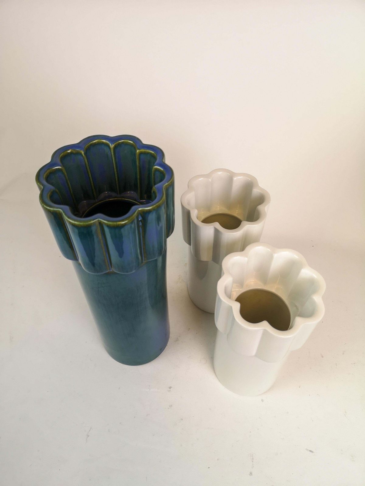 Scandinavian Modern Set Of 3 Vases Konvex By Karin Björquist Gustavsberg, Sweden photo 1411.0