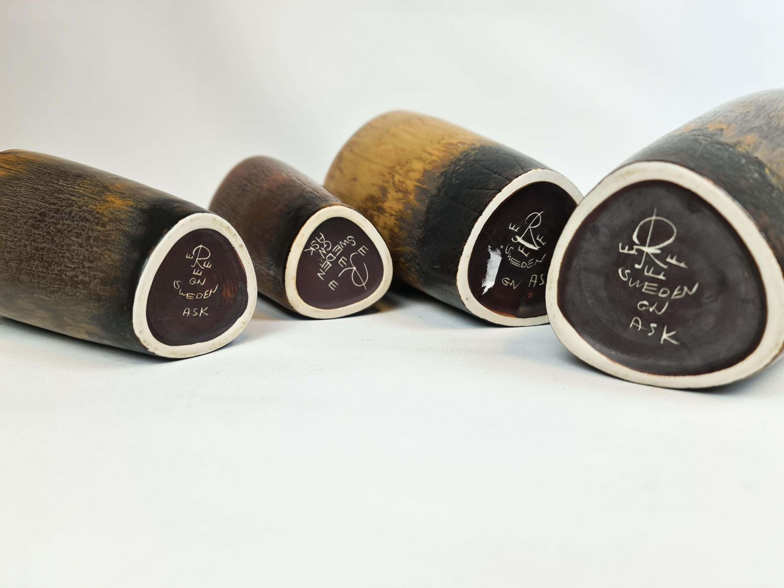 1625.0 Midcentury Modern Set Of 4 Ceramic Vases Gunnar Nylund Rörstrand Sweden photo