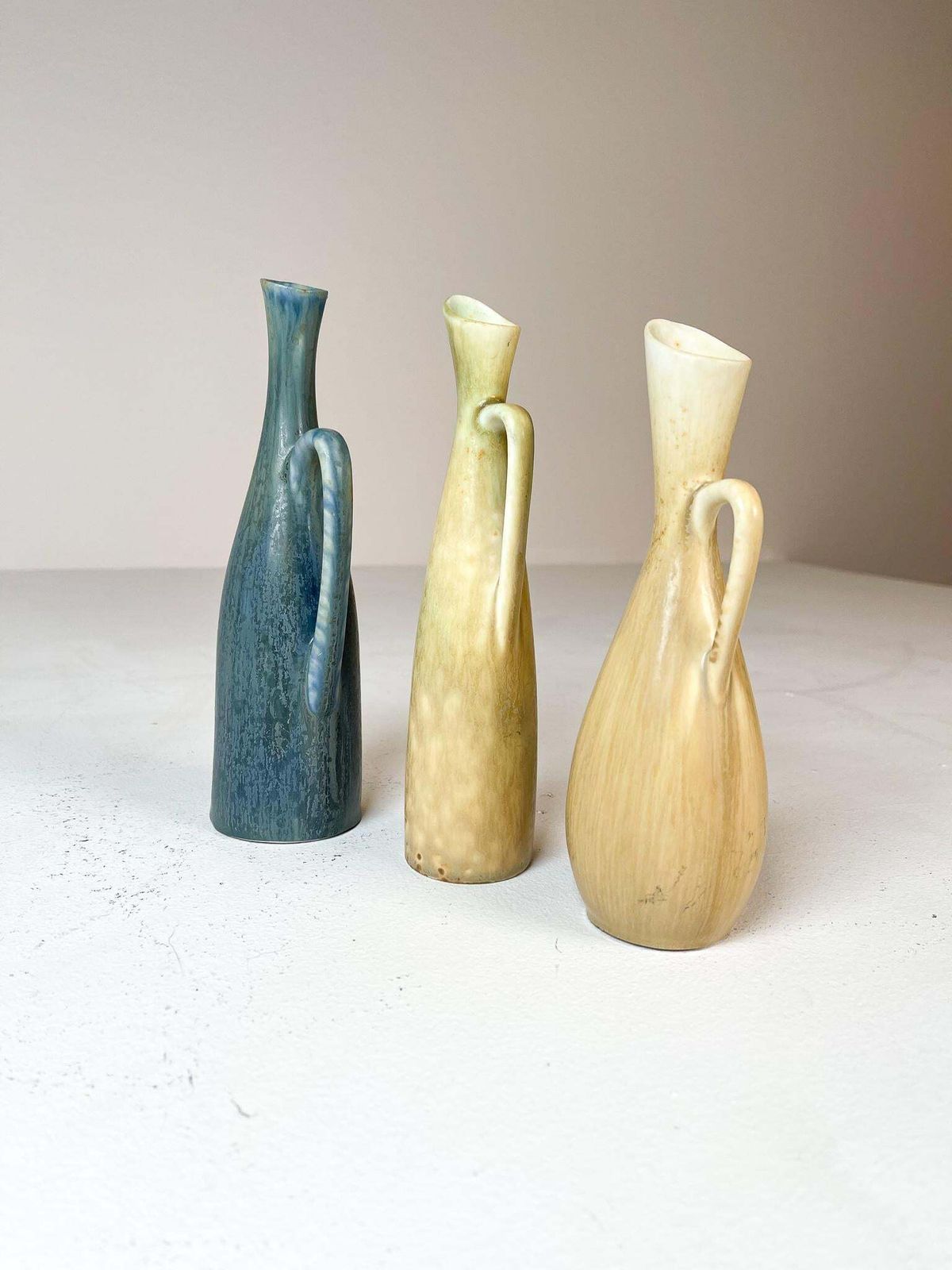 photo furniture Mid Century Modern Set Of 3 Vases Rörstrand Carl Harry Stålhane, Sweden, 1950s