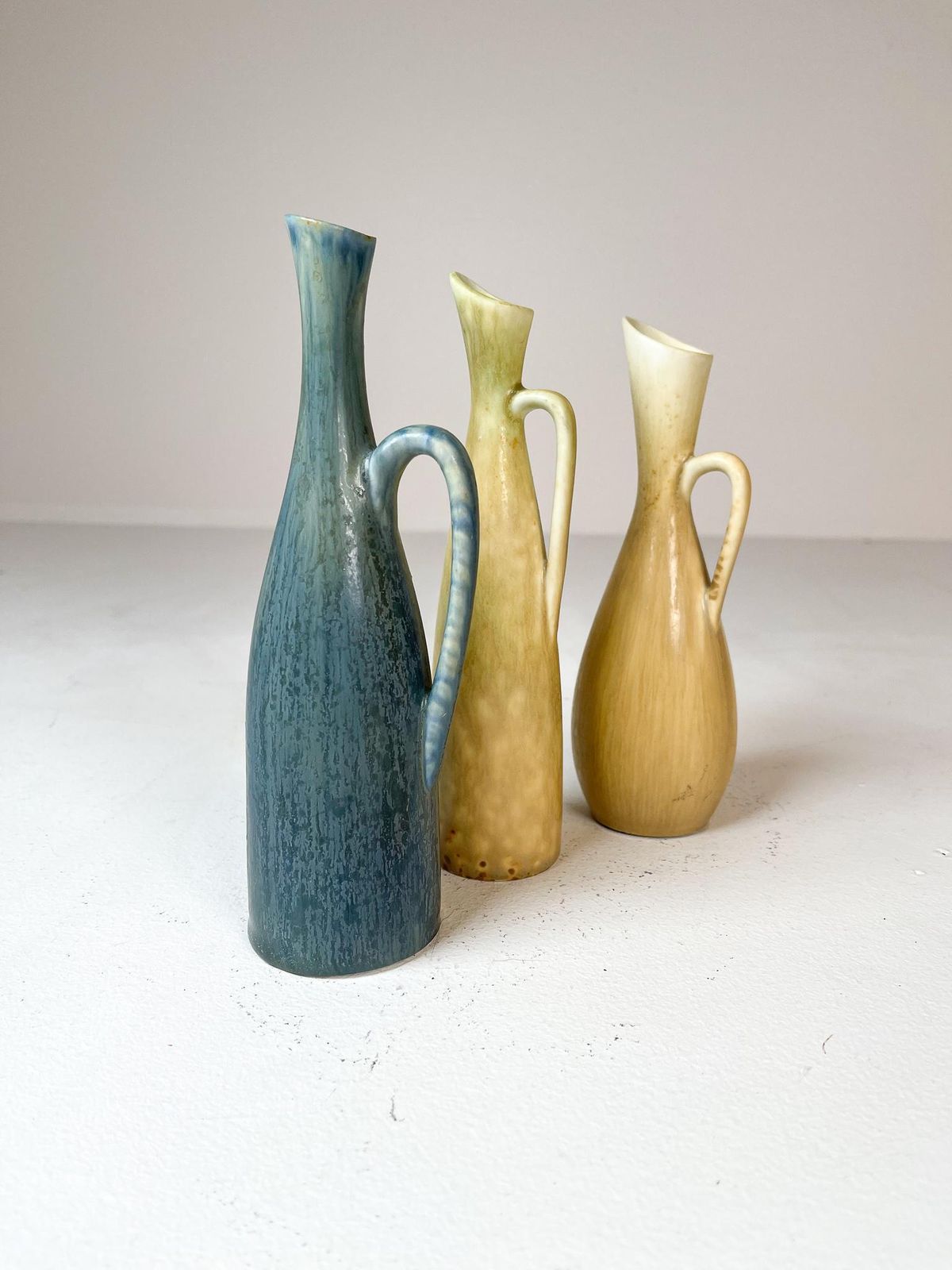 photo for sale Mid Century Modern Set Of 3 Vases Rörstrand Carl Harry Stålhane, Sweden, 1950s