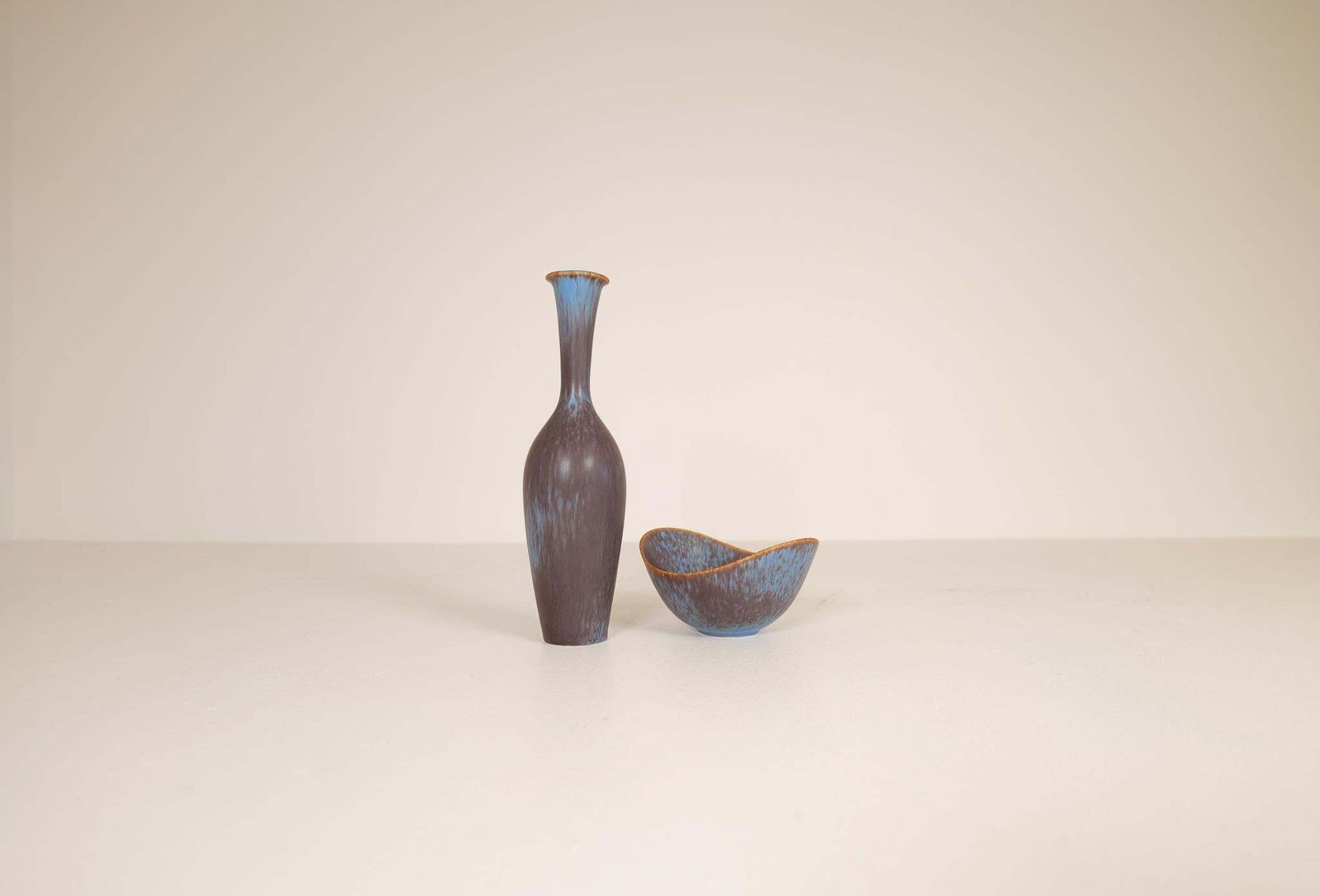 Midcentury Modern Ceramic Vase And Bowl Gunnar Nylund Rörstrand, Sweden, 1950s photo for sale