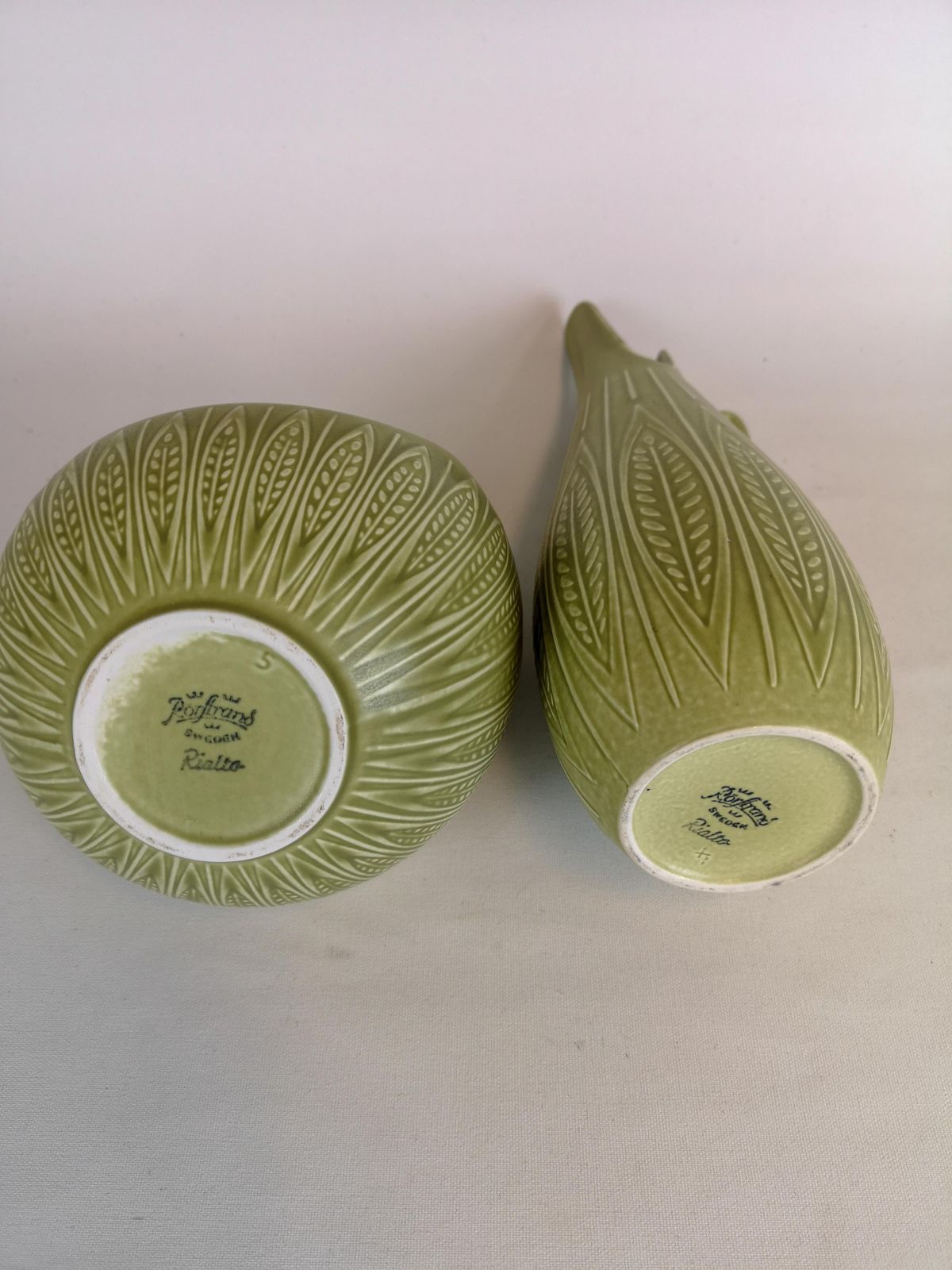 Midcentury Modern Ceramic Bowl And Vase "Rialto" By Gunnar Nylund For Rörstrand photo vintage