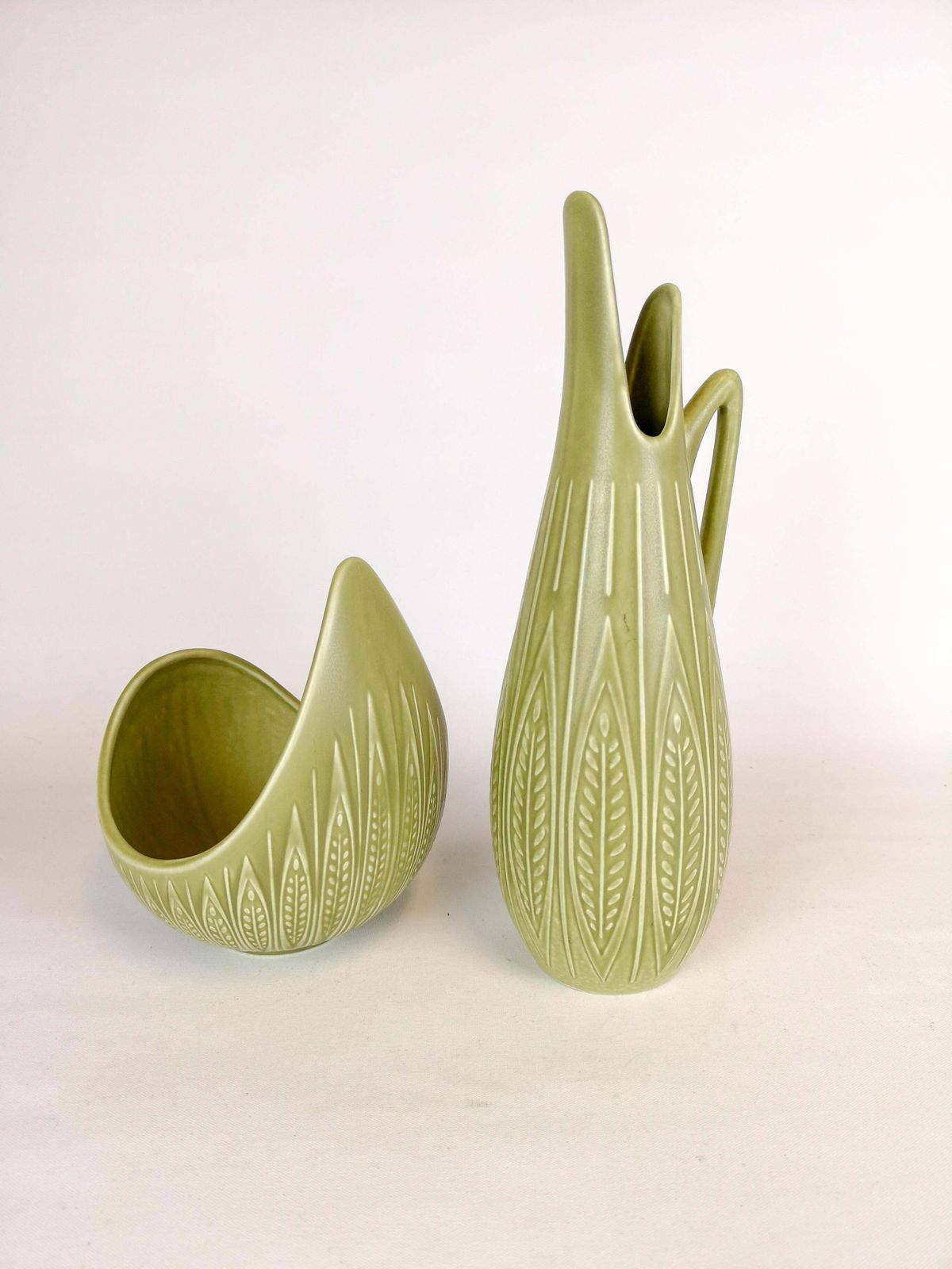 photo for sale Midcentury Modern Ceramic Bowl And Vase "Rialto" By Gunnar Nylund For Rörstrand