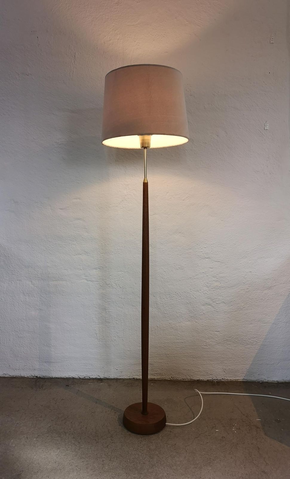photo for sale Midcentury Floor Lamp Teak And Brass Falkenbergs Belysning Sweden, 1960s