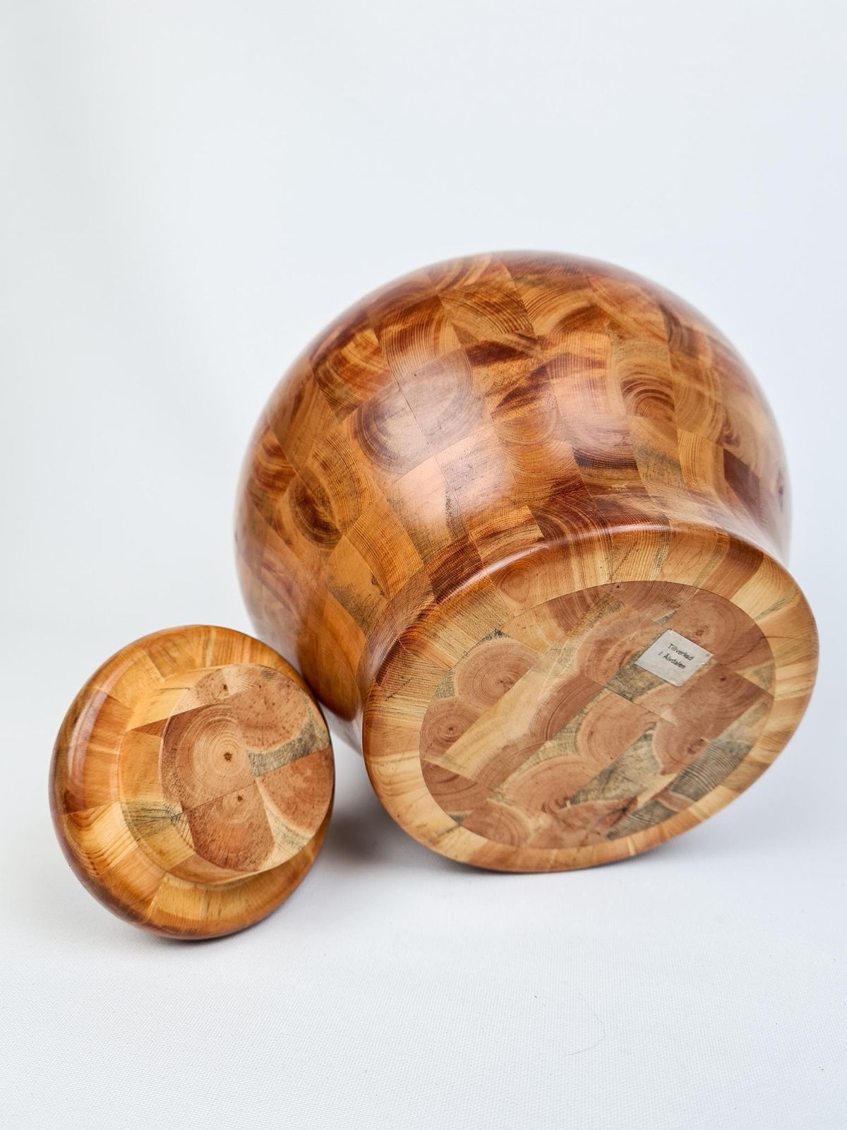 photo furniture Scandinavian Modern Wooden Pine Urn Exceptional Quality, 1970s, Sweden