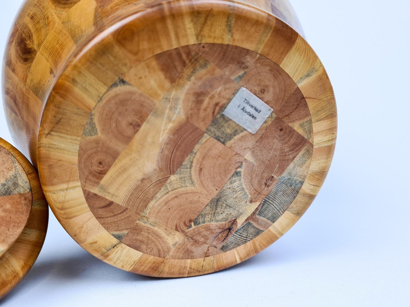 photo for sale Scandinavian Modern Wooden Pine Urn Exceptional Quality, 1970s, Sweden