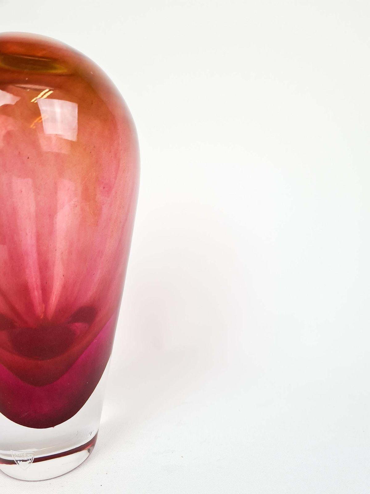 Scandinavian Modern Glass Vase Orrefors "Haze" Erika Lagerbielke, Sweden photo 856.0