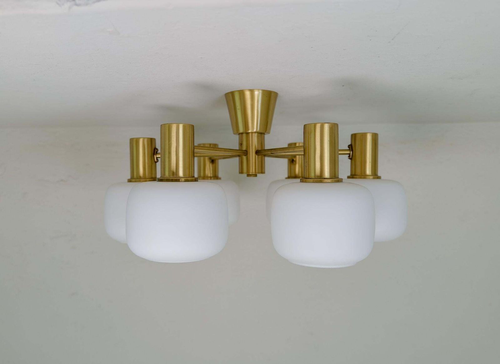 Mid Century Modern Brass Ceiling Fixture Asea Sweden, 1950s photo furniture