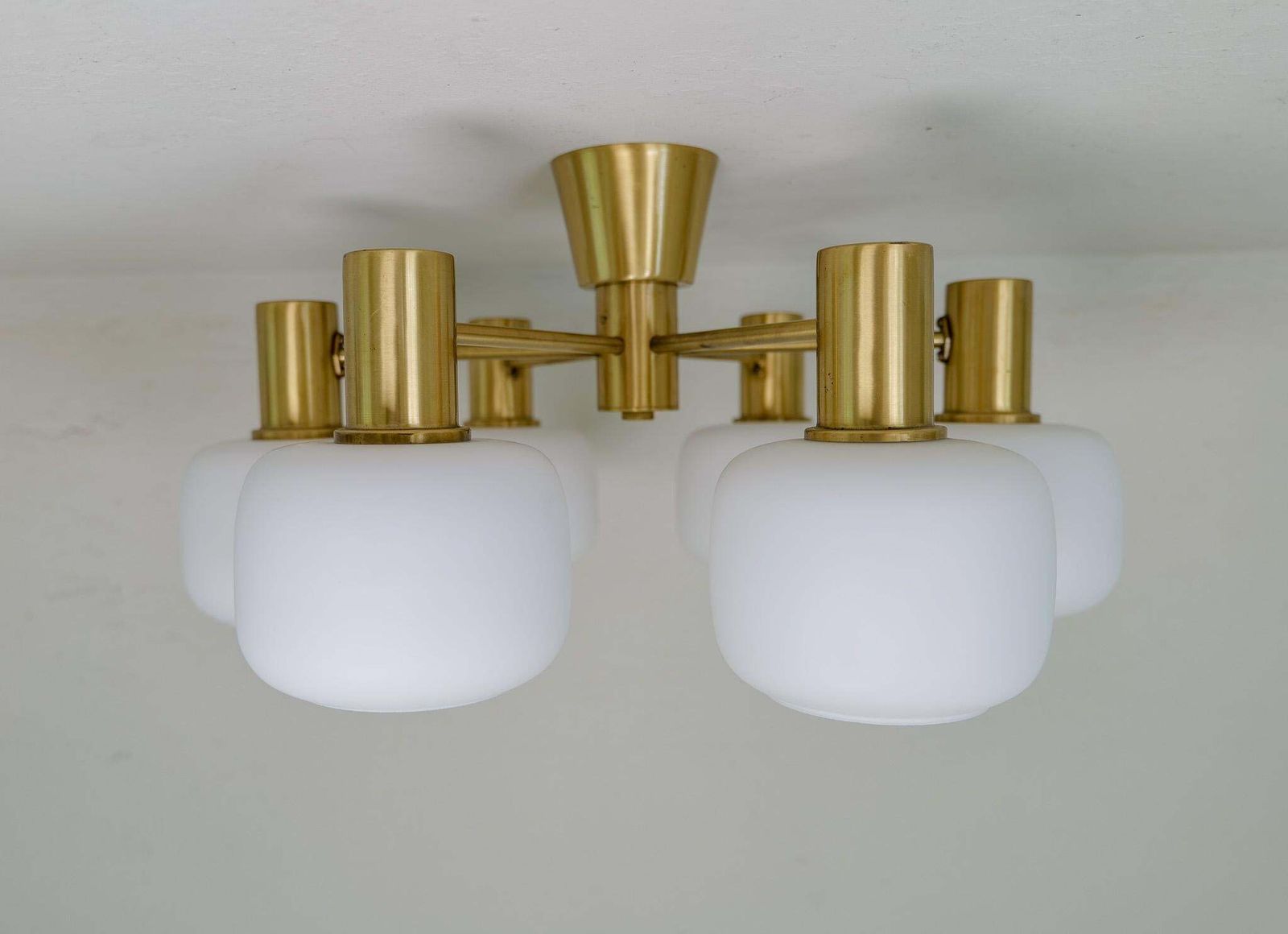 Mid Century Modern Brass Ceiling Fixture Asea Sweden, 1950s photo for sale