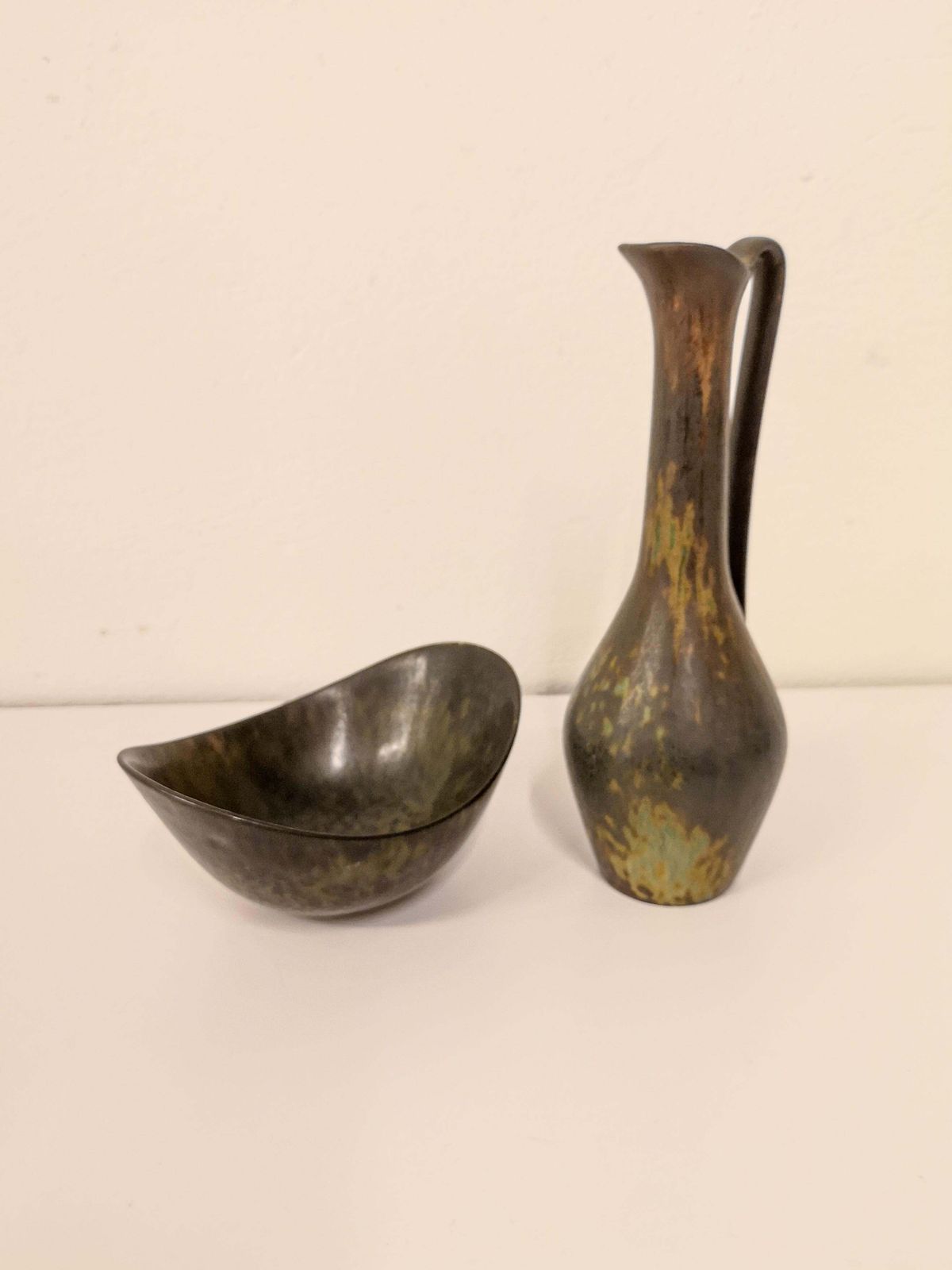 Midcentury Modern Set Of 2 Ceramic Pieces Rörstrand Gunnar Nylund, Sweden photo Home Decor