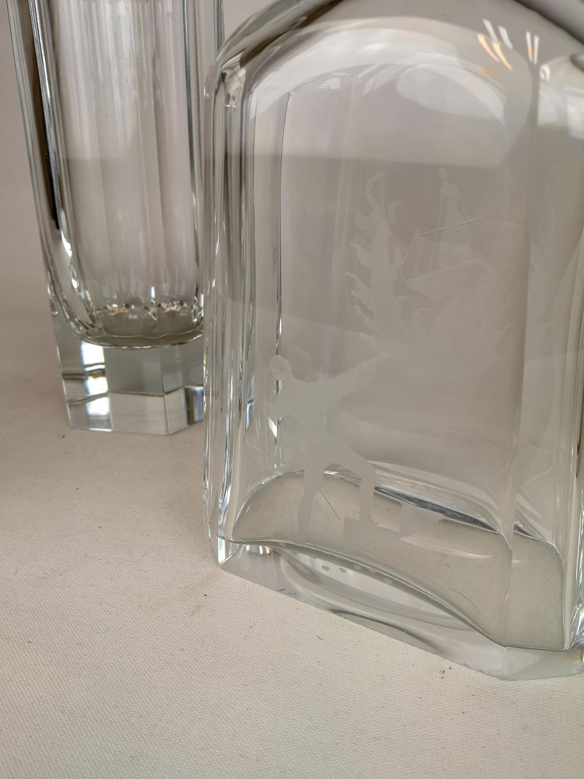 Art Deco Set Of 3 Crystal Pieces Elis Bergh Kosta, Sweden, 1930s photo 1154.0