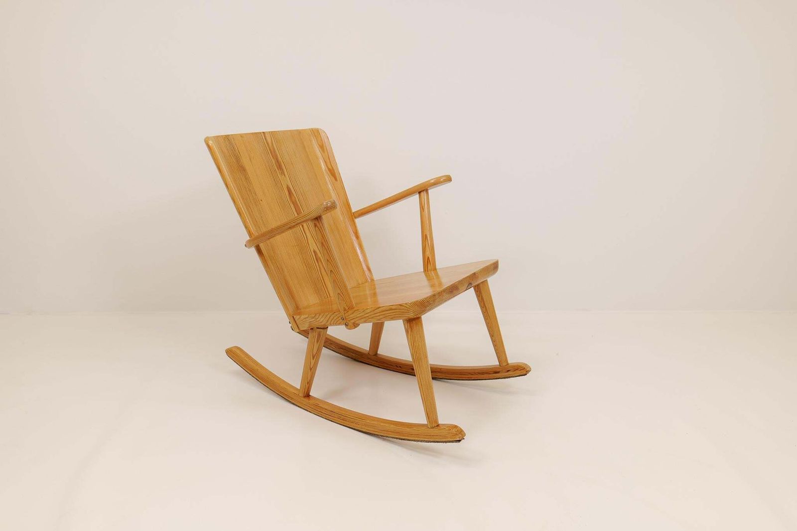 Midcentury Rocking Chair In Pine, Göran Malmvall, Sweden, 1940s photo Furniture