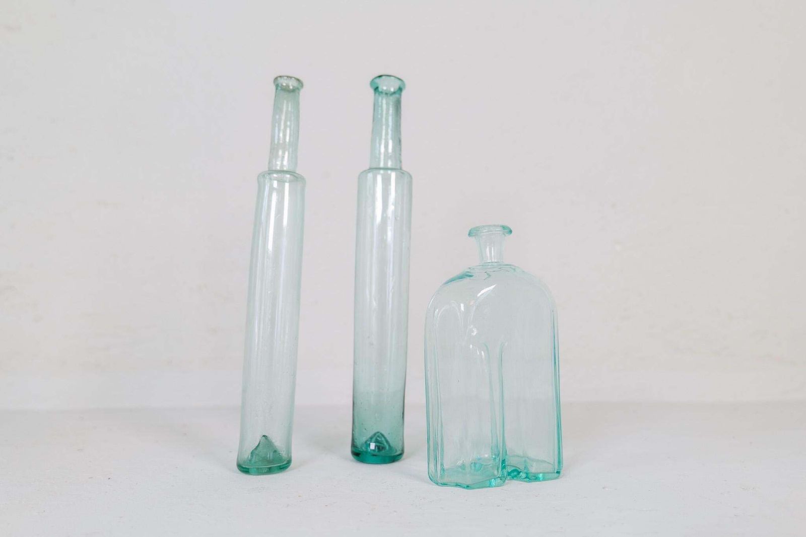 Antique Set Of 3 Decorative Bottles / Vases Sweden 1800 Circa photo for sale