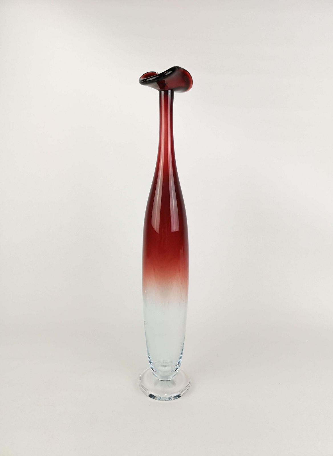 Midcentury Nils Landberg Orrefors Tall Expo Vase, Circa 1950s photo furniture