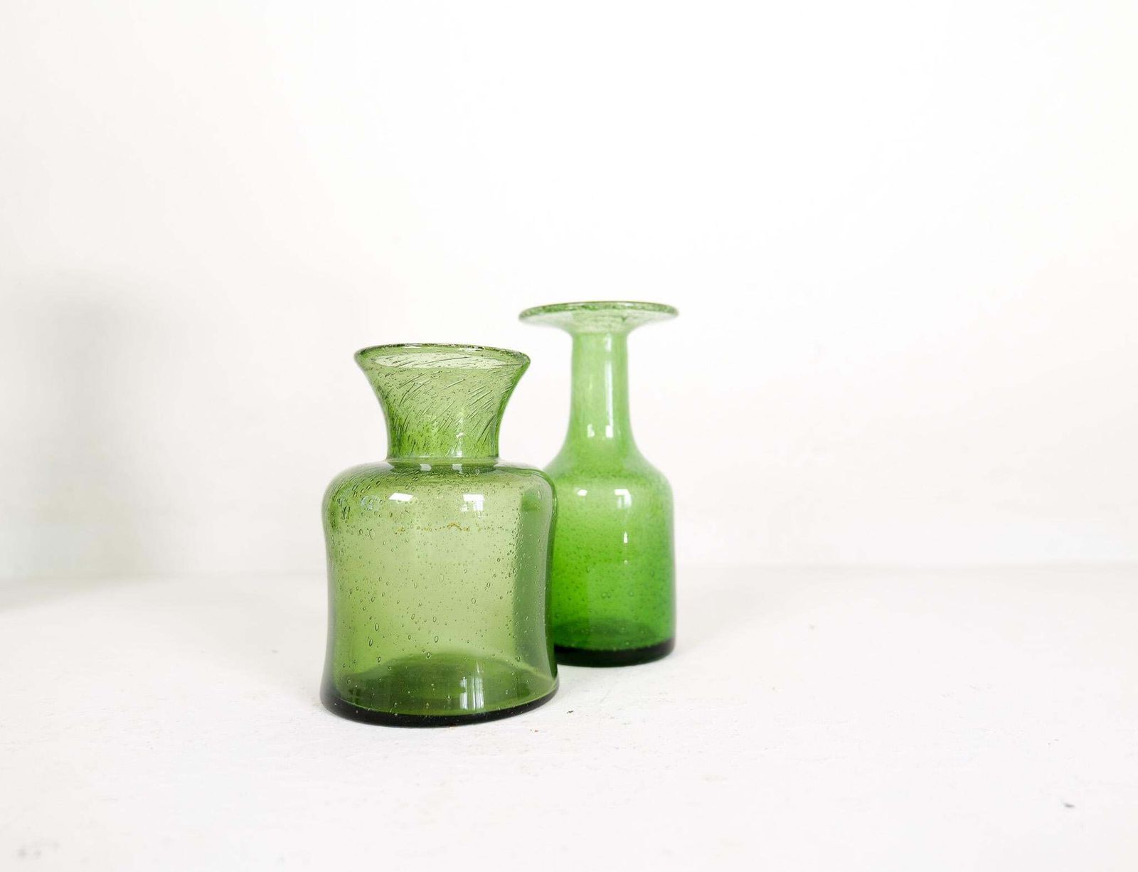 Midcentury Modern Collection Of Six Green Vases By Erik Hoglund, Sweden, 1960s photo buy