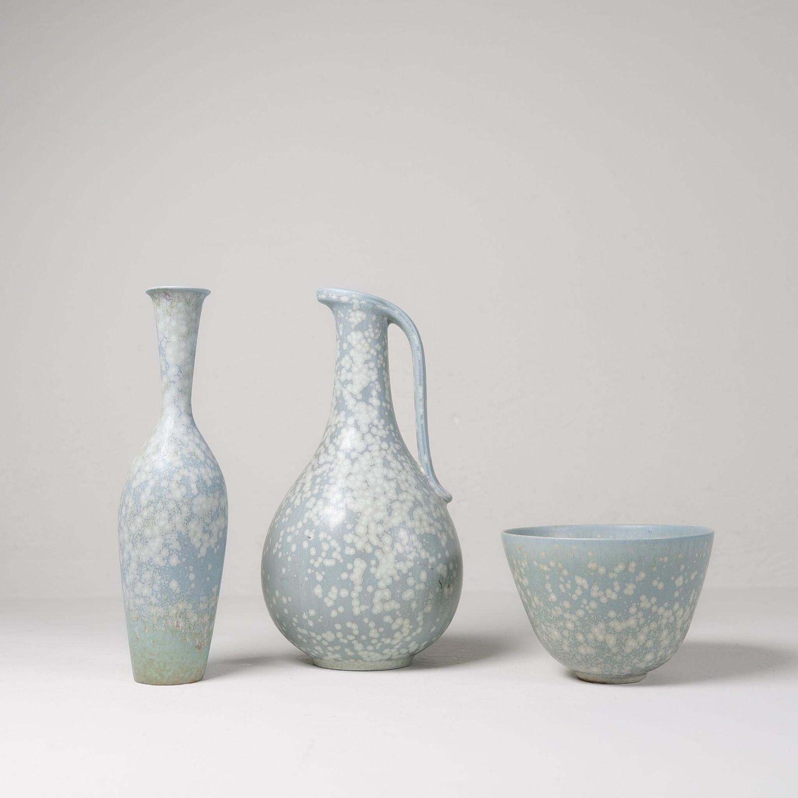 Midcentury Modern Set Of 3 Ceramic Pieces Rörstrand Gunnar Nylund, Sweden, 1950s photo furniture