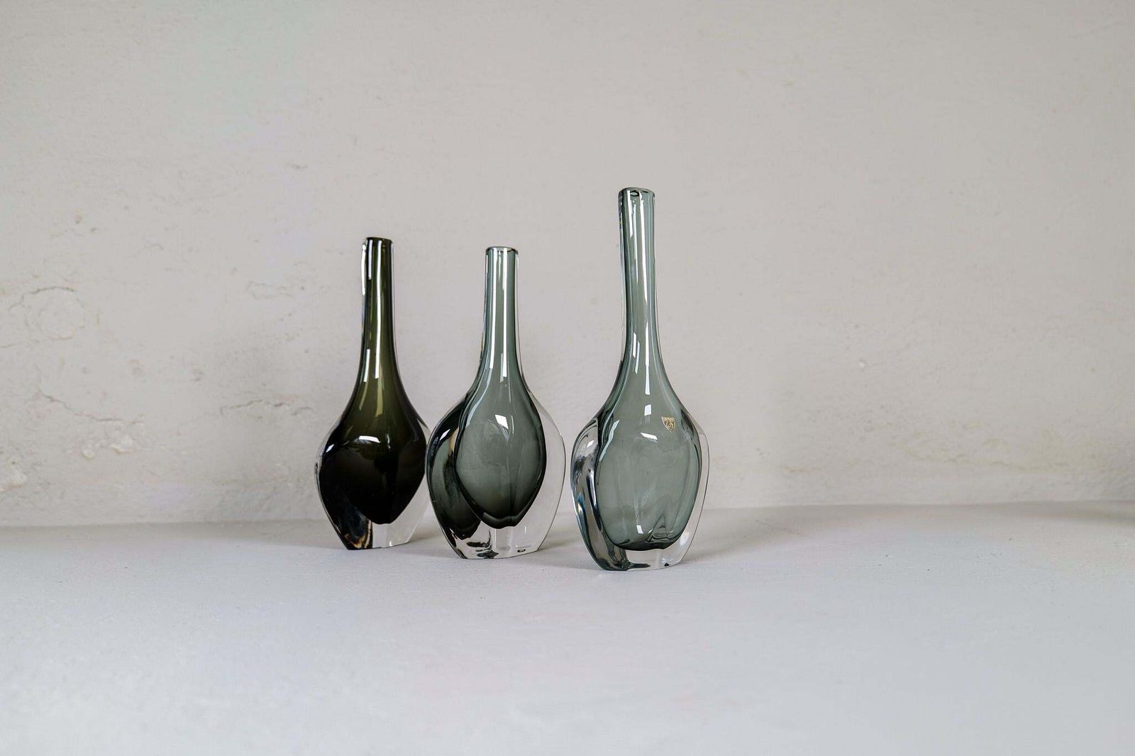 Midcentury Collection Of 12 Pieces Art Glass Nils Landberg Orrefors Sweden 1950s photo vintage