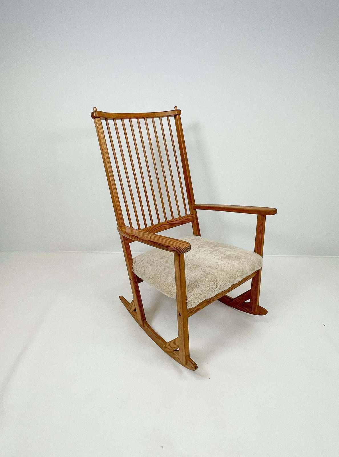 Midcentury Rocking Chair In Pine And Sheepskin Yngve Ekström Sweden photo Furniture