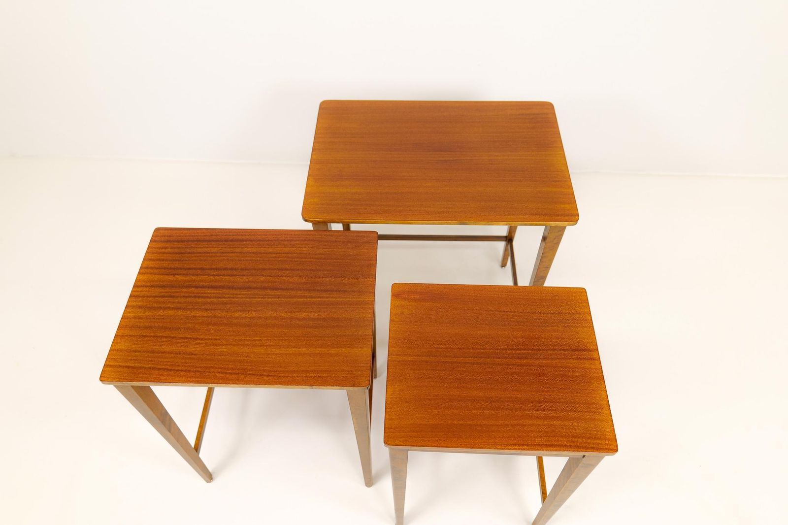 photo vinterior Art Deco Nesting Tables Mahogany And Stained Birch, Nk Sweden, 1940s