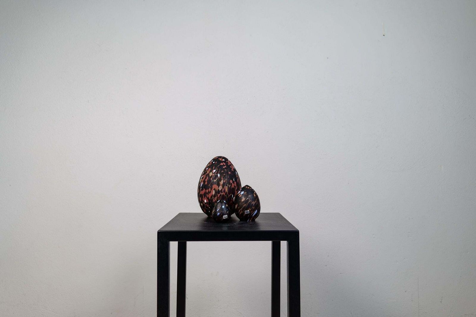 Scandinavian Modern Set Of 3 Eggs Monica Backstrom Kosta, Sweden, 1970s photo for sale
