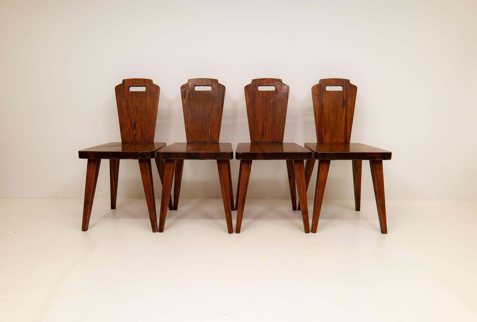 Swedish Modern Dining Chairs In Pine Attributed To Bo Fjaestad, 1940s photo for sale