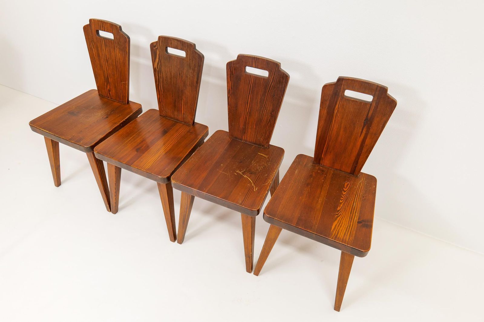 Swedish Modern Dining Chairs In Pine Attributed To Bo Fjaestad, 1940s photo buy