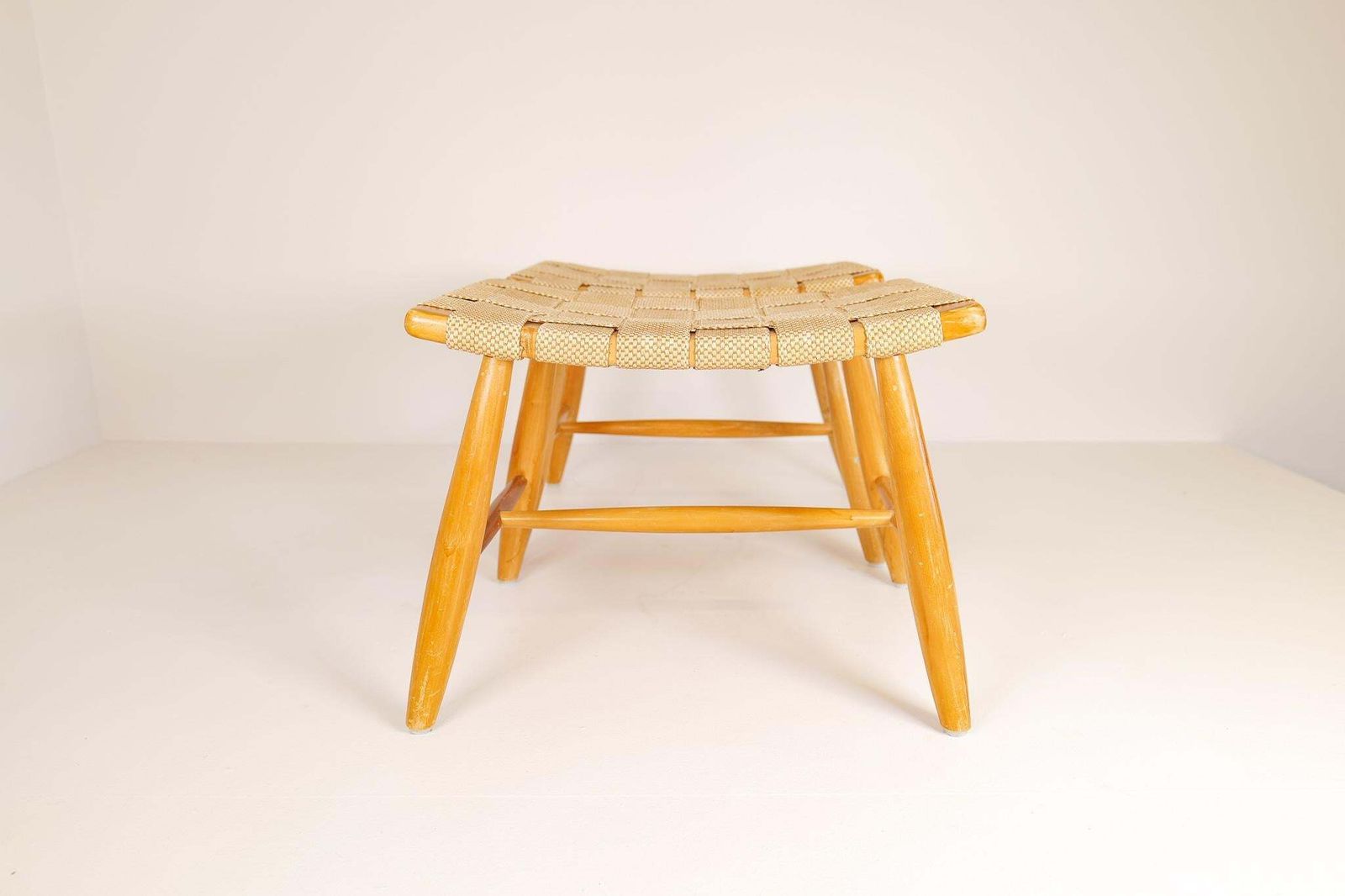 photo for sale Midcentury Pair Of Swedish Stools In Lacquered Birch, 1960s