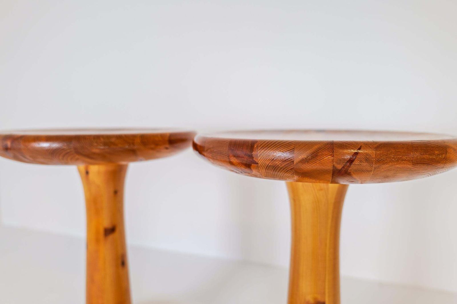 Scandinavian Modern Minimalistic Pair Of Pine Stools Sweden, 1970s photo buy