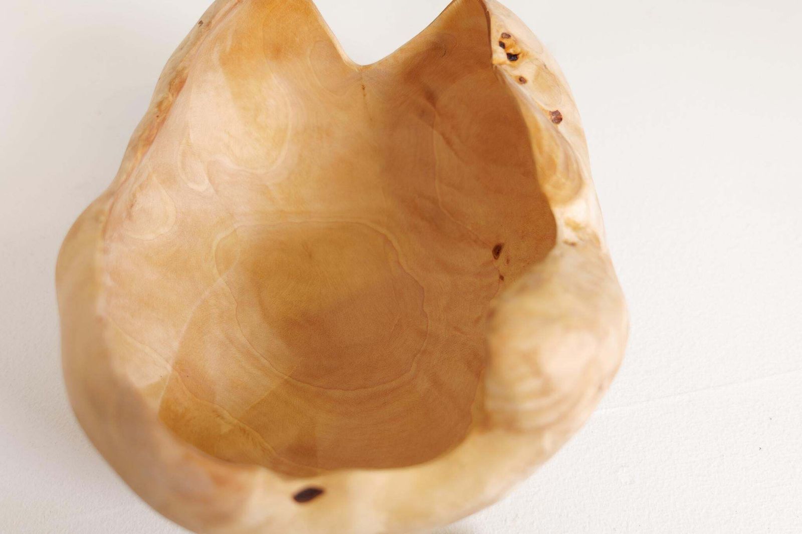 1154.0 Scandinavian Modern Set Of 2 Swedishs Folk Art Organic Burl Bowls, Circa 1990s photo