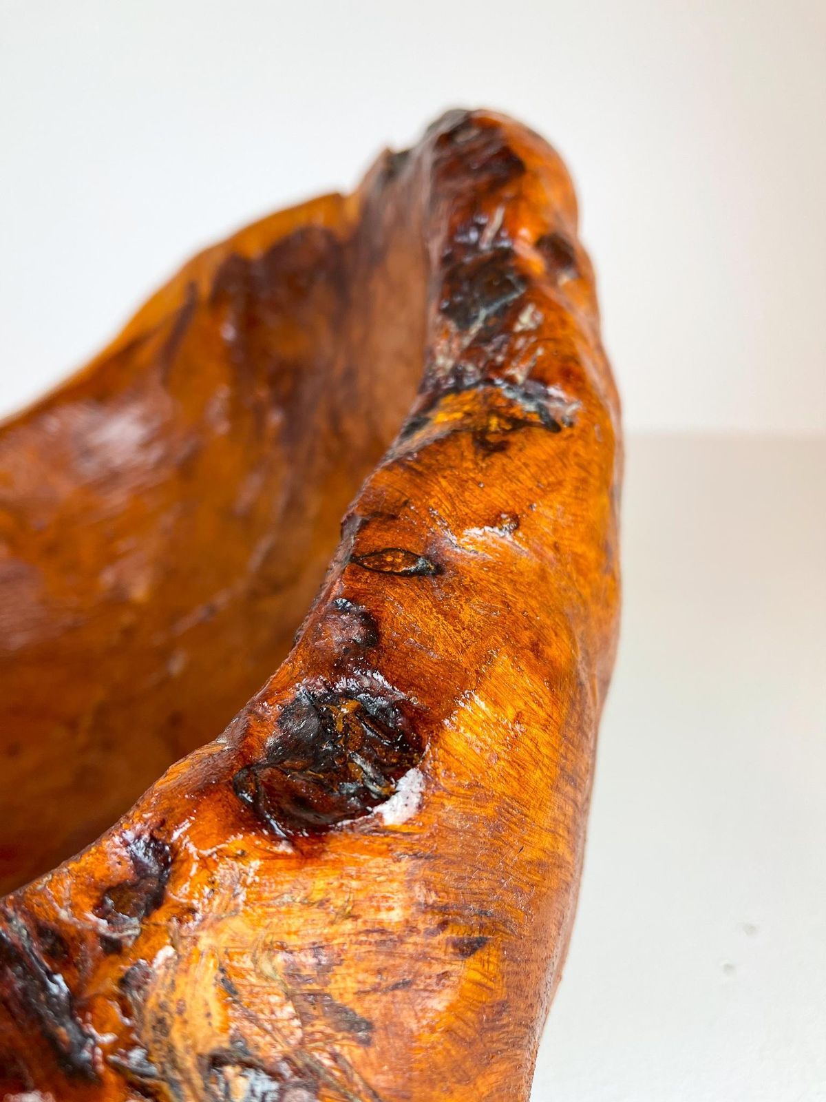 photo for sale Exeptional Large Swedish Folk Art Organic Burl Bowl, Circa 1960s