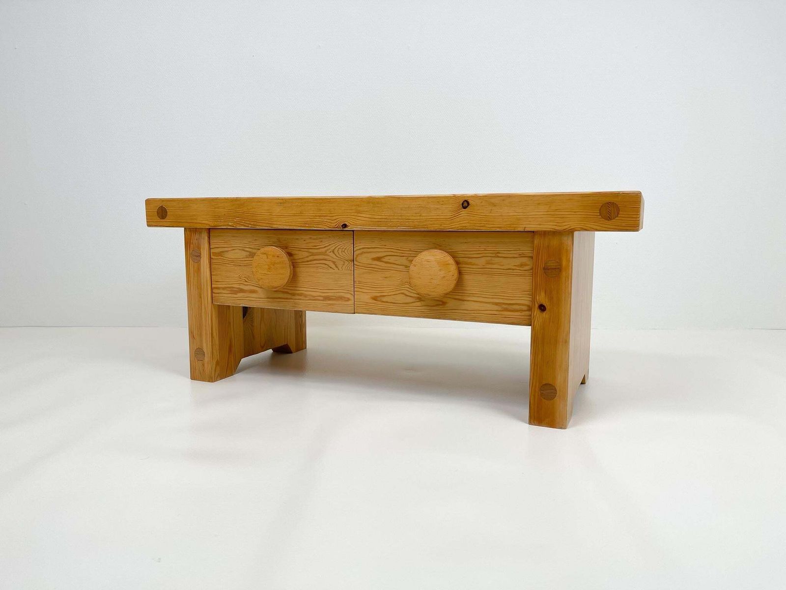 Scandinavian Modern Solid Pine Bench By Fröseke, Furniture Maker In Sweden, 1970s photo Furniture
