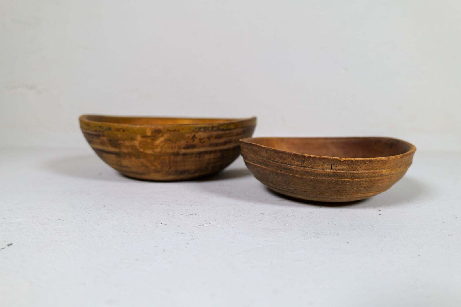 Swedish Folk Art, Unique 19th Century Farmers Bowls Set Of 2 photo Home Decor