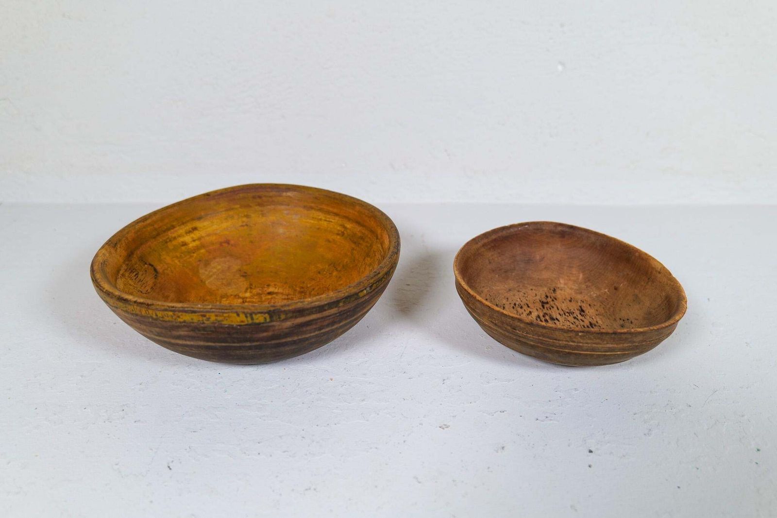 Swedish Folk Art, Unique 19th Century Farmers Bowls Set Of 2 photo vintage