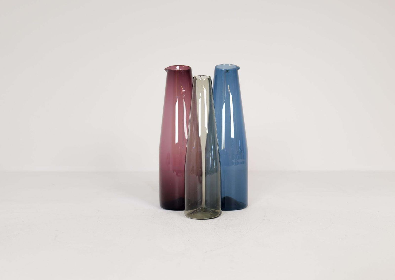 Midcentury Collection Of 3 Bird Carafes Iittala Timo Sarpaneva Finland, 1950s photo for sale
