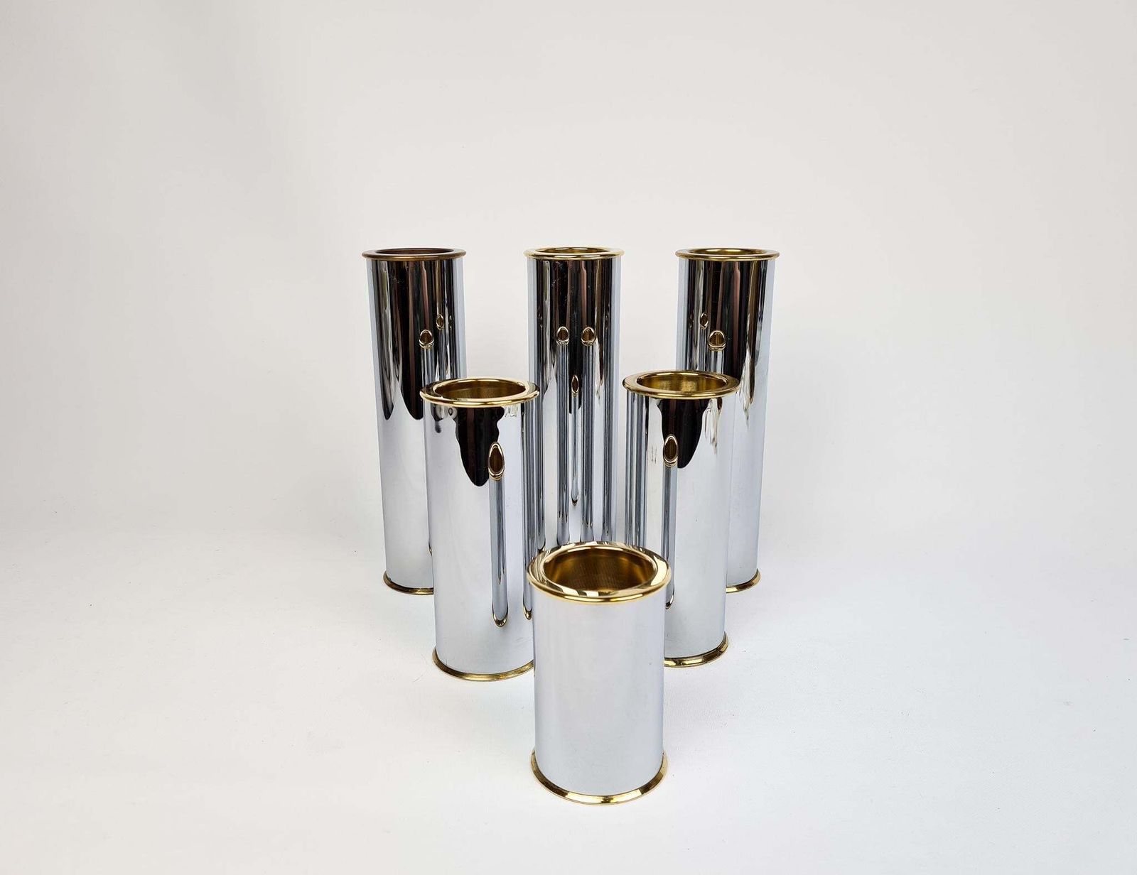 Swedish Modern Candelholders In Brass And Steel, Englesson, Sweden, 1970s photo 1154.0