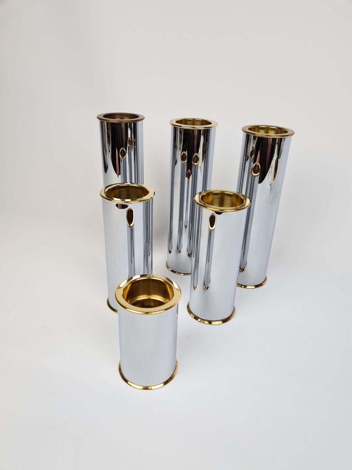 Swedish Modern Candelholders In Brass And Steel, Englesson, Sweden, 1970s photo vinterior
