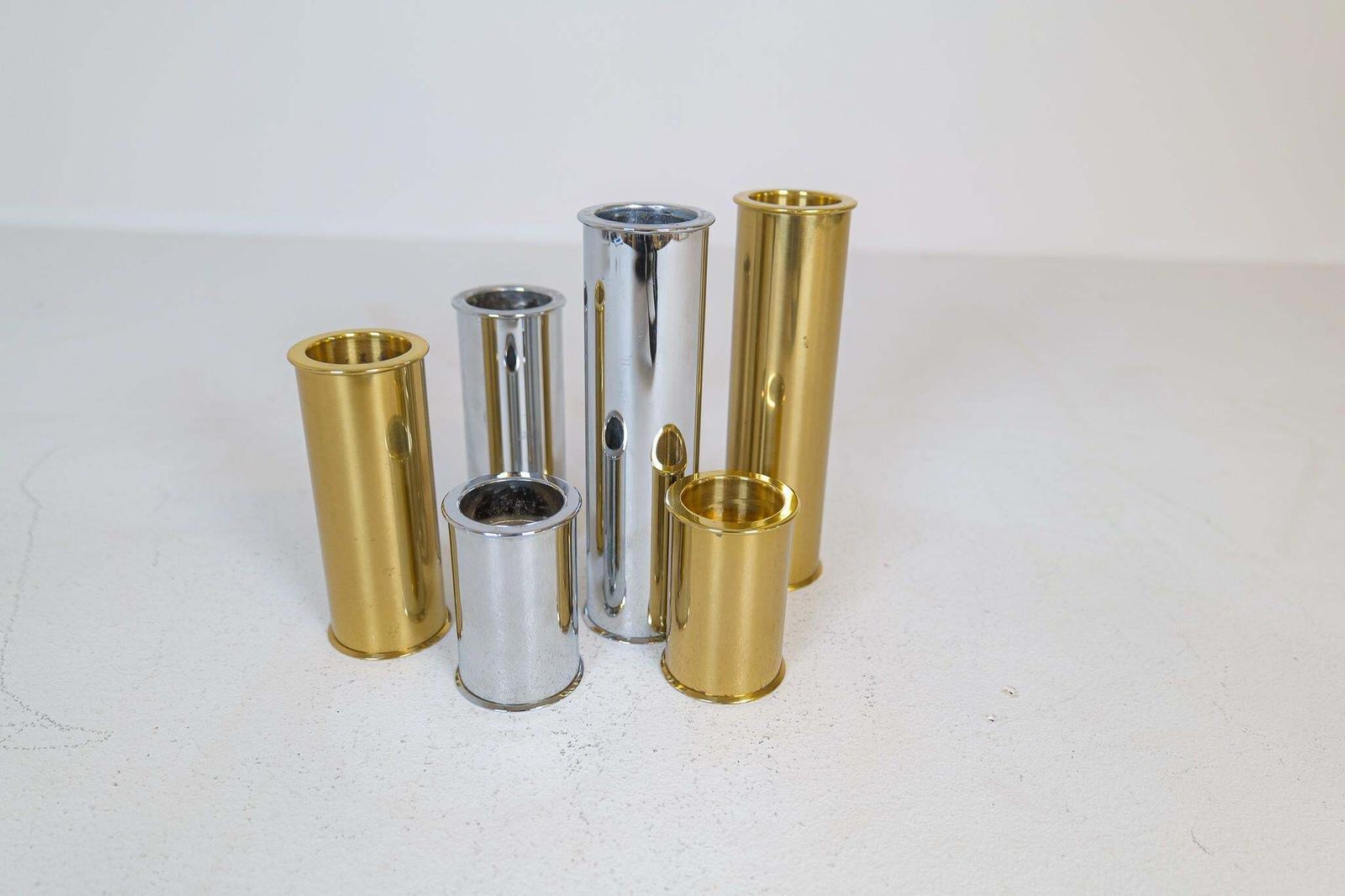 Swedish Modern Candelholders In Brass And Steel, Englesson, Sweden, 1970s photo 1154.0