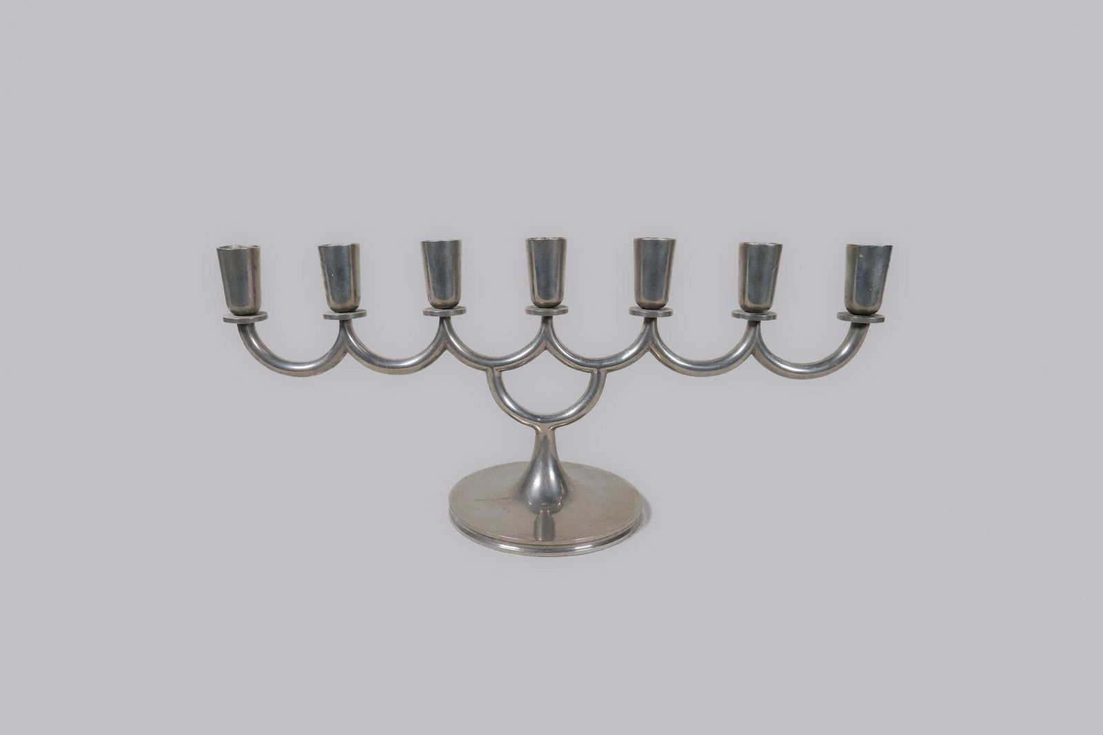 Art Deco Candelabra In Pewter By Lars Holmström In Arvika, Sweden, 1931 photo vintage