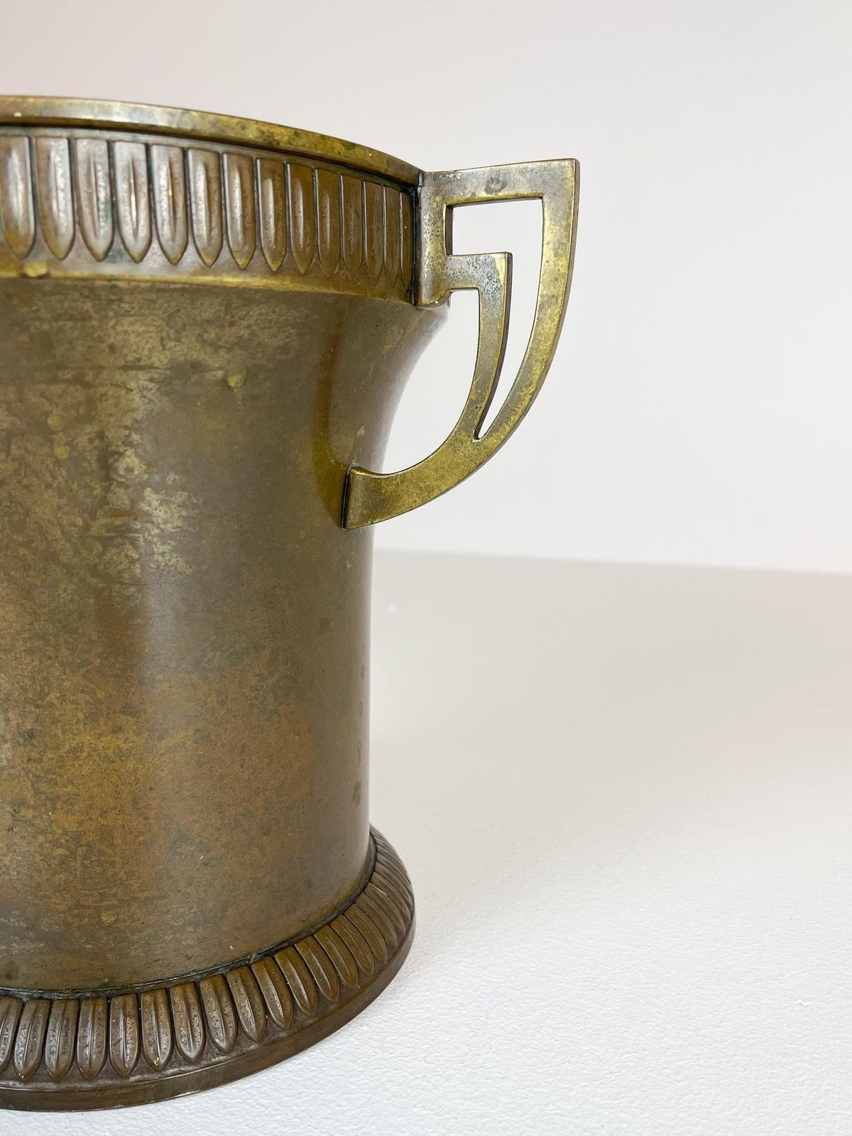 Art Deco Champagne Cooler Copper And Brass Relief Pattern Sweden, 1930s photo Home Decor
