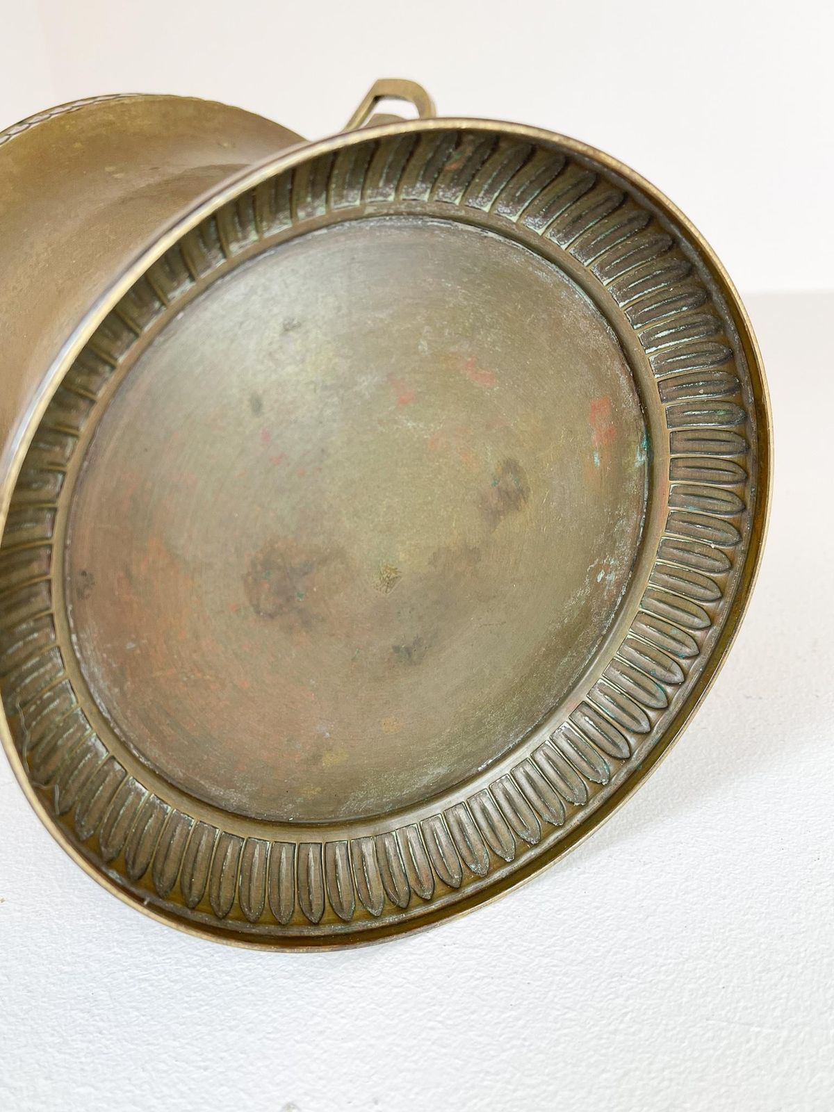 1026.0 Art Deco Champagne Cooler Copper And Brass Relief Pattern Sweden, 1930s photo