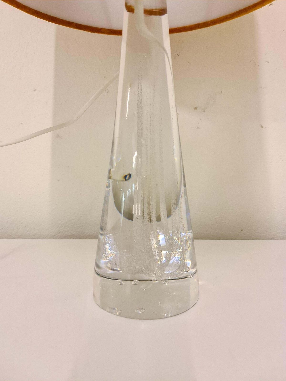 Midcentury Crystal Glass Table Lamp By Vicke Lindstrand Kosta, Sweden photo Lighting