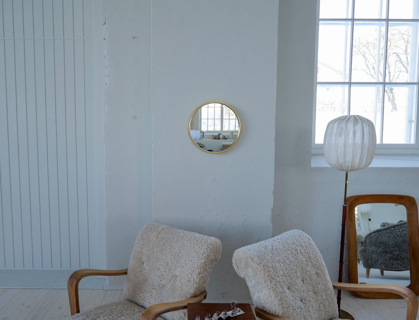 photo for sale Midcentury Modern Brass Mirror By Glasmäster In Markaryd, Sweden, 1960s