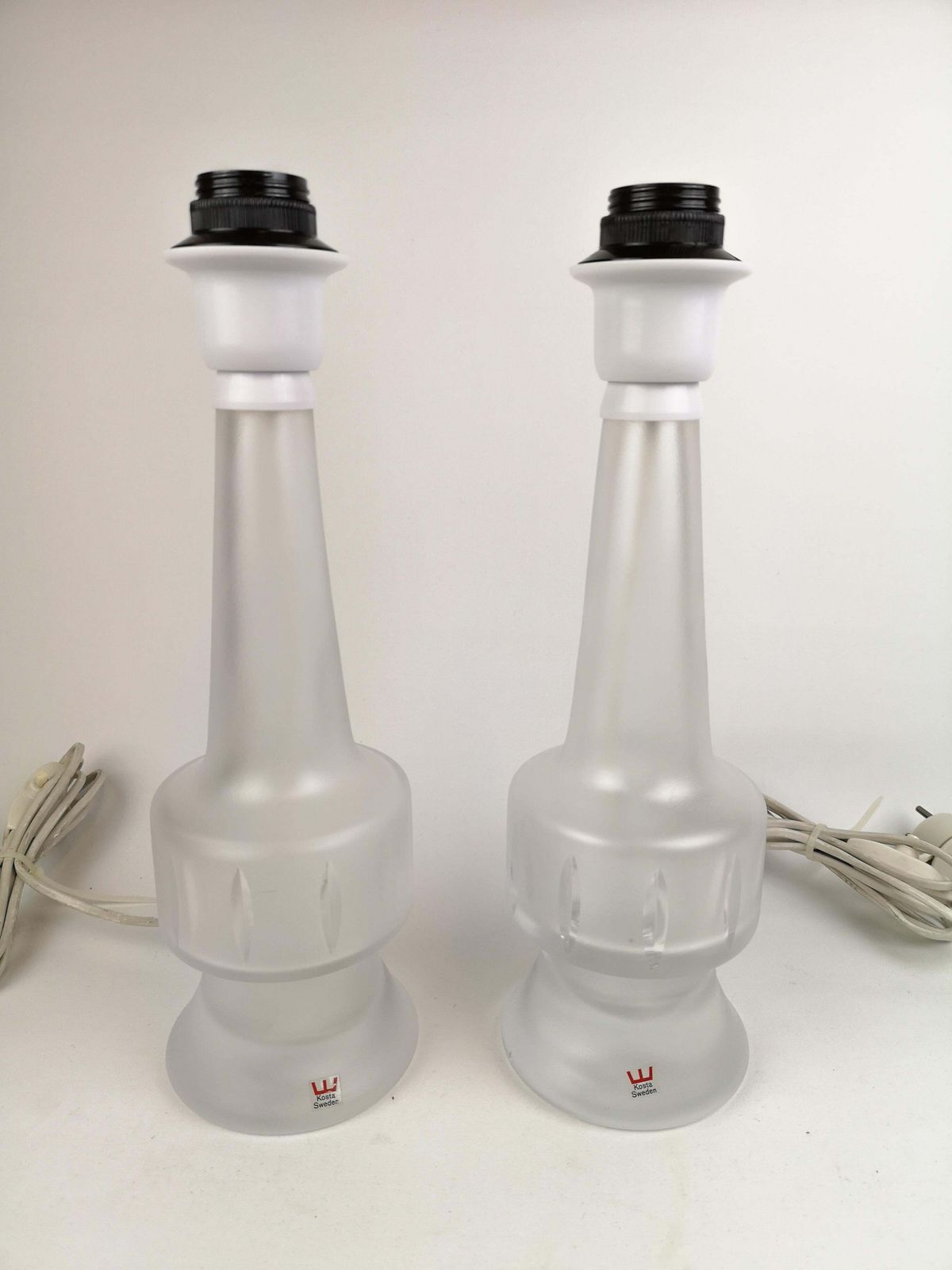 Pair Of Crystal Table Lamps Kosta, Sweden, 1960s photo Lighting