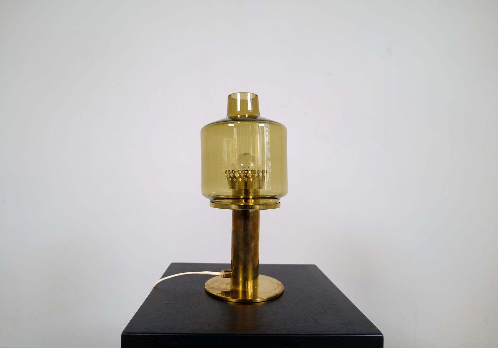 Hans Agne Jakobsson Table Lamp Model B 102 In Brass And Glass, 1960s, Sweden photo for sale